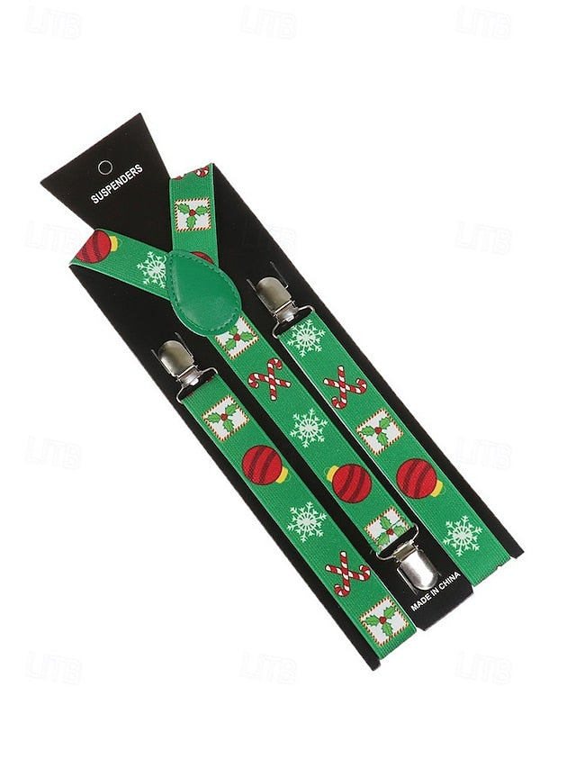 Snowman Suspenders Men's Christmas with