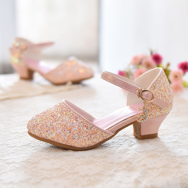 Little Shoes PU Heels Girls' Glitters Princess Party Rubber