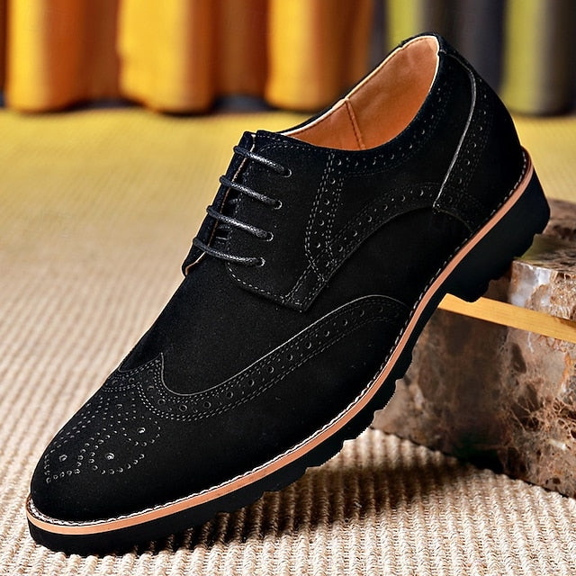 Brogue – Lace-Up Men's Derby Shoes Vintage Dress Brown
