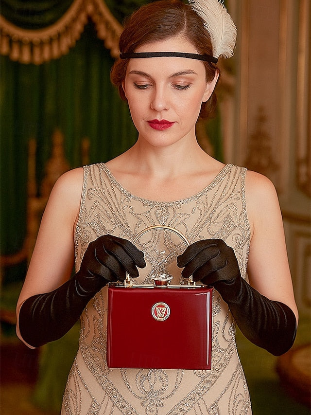 Handbag with Patent Evening Burgundy Gold Women's Leather