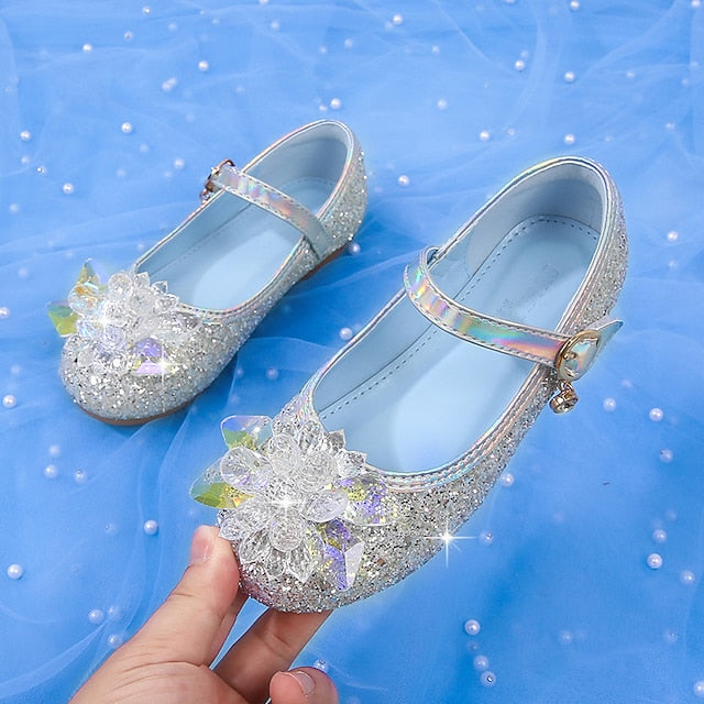 Princess Shoes Leather Girls' Flats Portable Walking PU