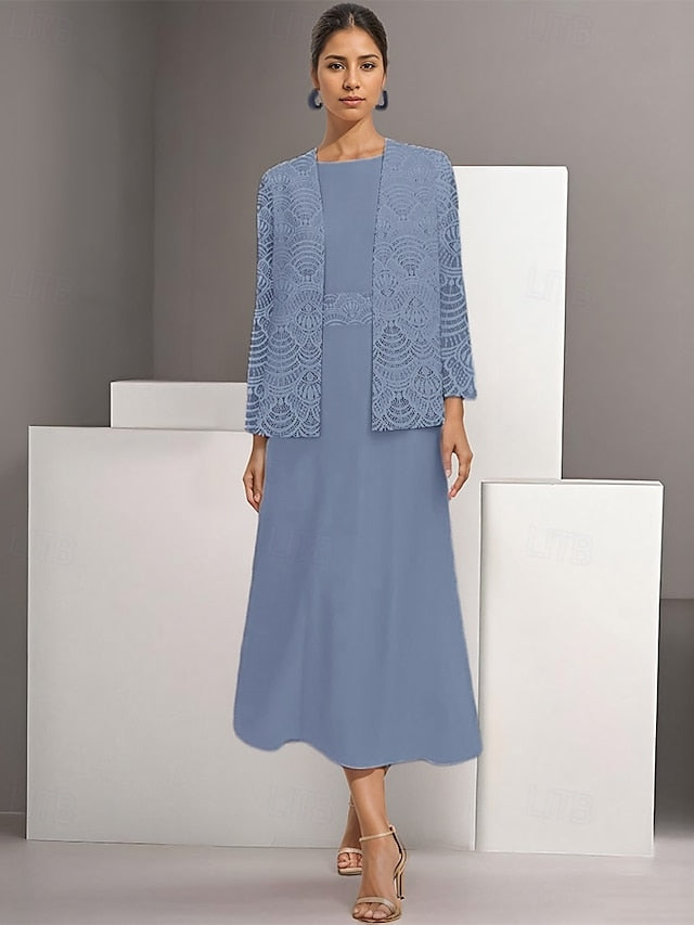 Two Bride of the Simple Elegant Piece Dress Casual Mother A-Line