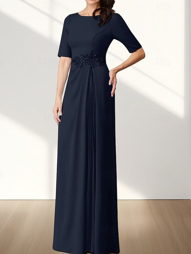Neck Wedding Dress Bride Crew Guest Elegant Mother A-Line of the
