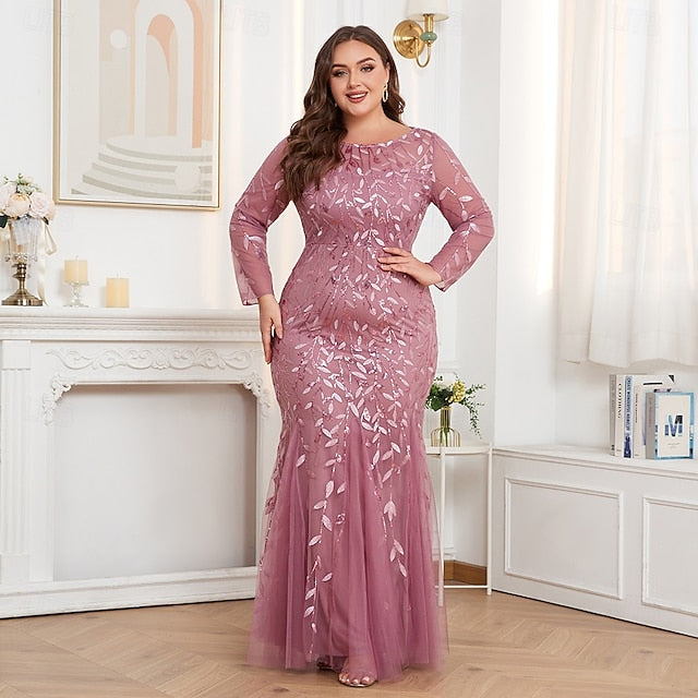 Dress Sparkle Mermaid Formal Trumpet / Floor Evening Gown