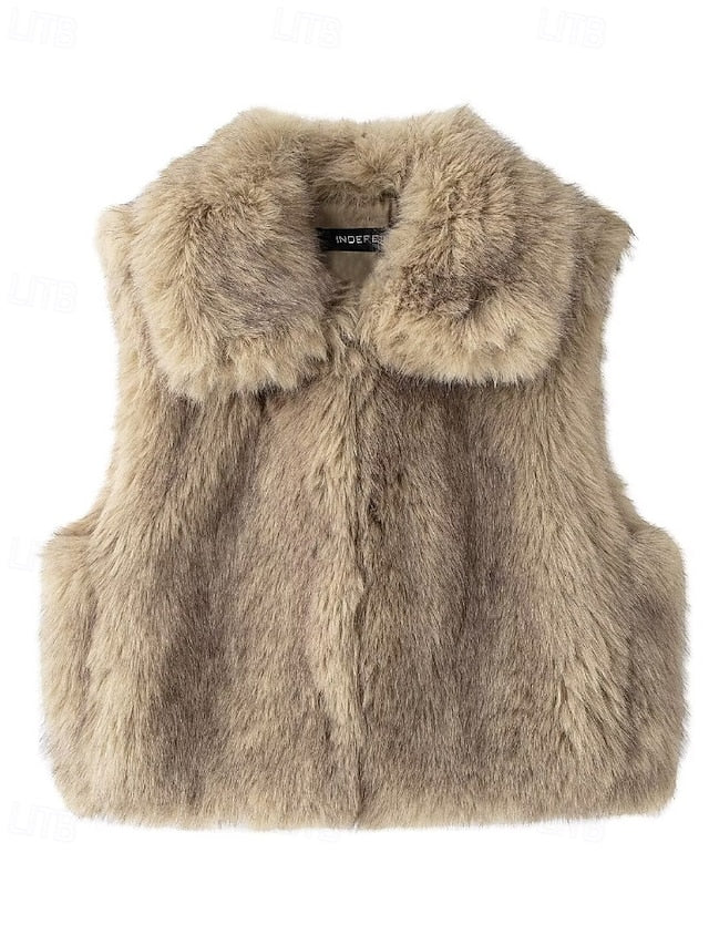 Furs Coat Fur Faux Vest Comfortable Leathers Women's