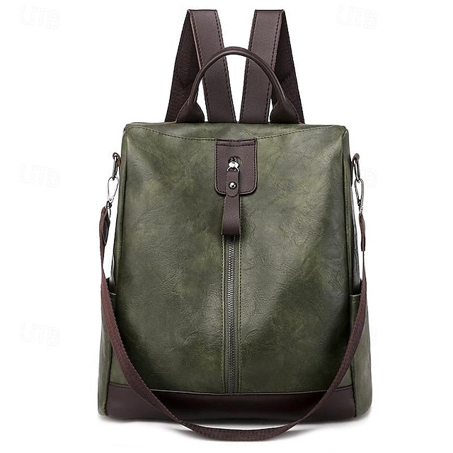 Wandelbarer Rucksack Kunstleder Karamell Geldbörse Damen