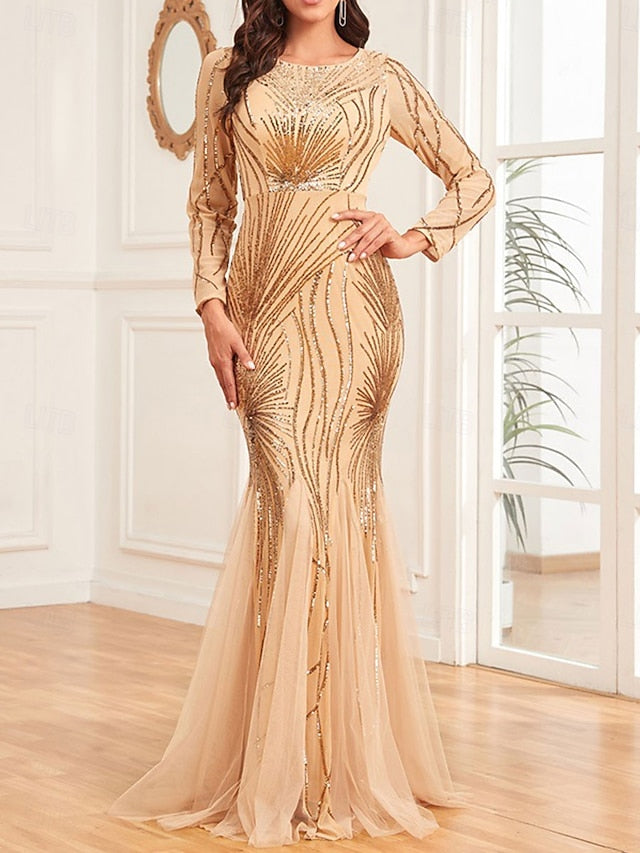 Neck Party of Dress the Mother Elegant Crew Floor Bride
