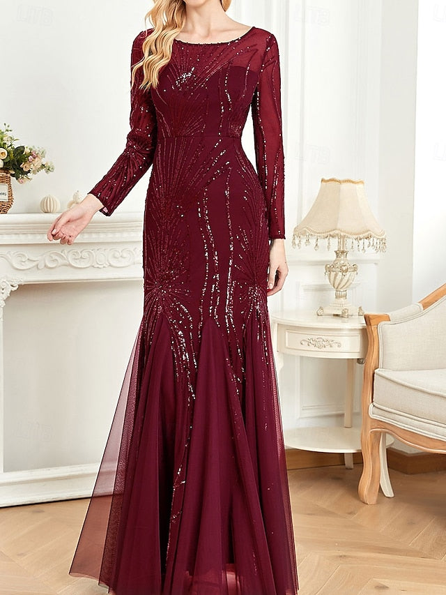 Neck Party of Dress the Mother Elegant Crew Floor Bride