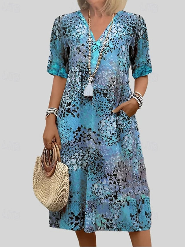 Women's Midi Dress Print Dress Fashion Modern Vacation