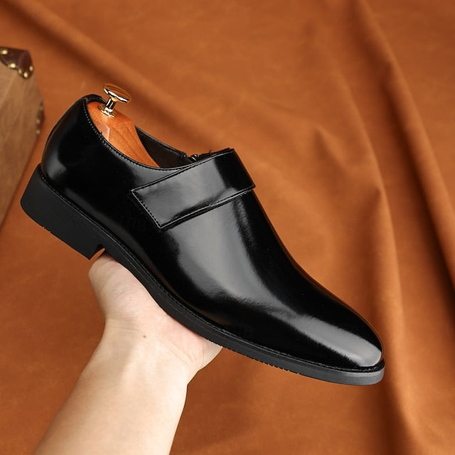 Leather Brown Men's Slip-On Shoes Dress Business Loafers