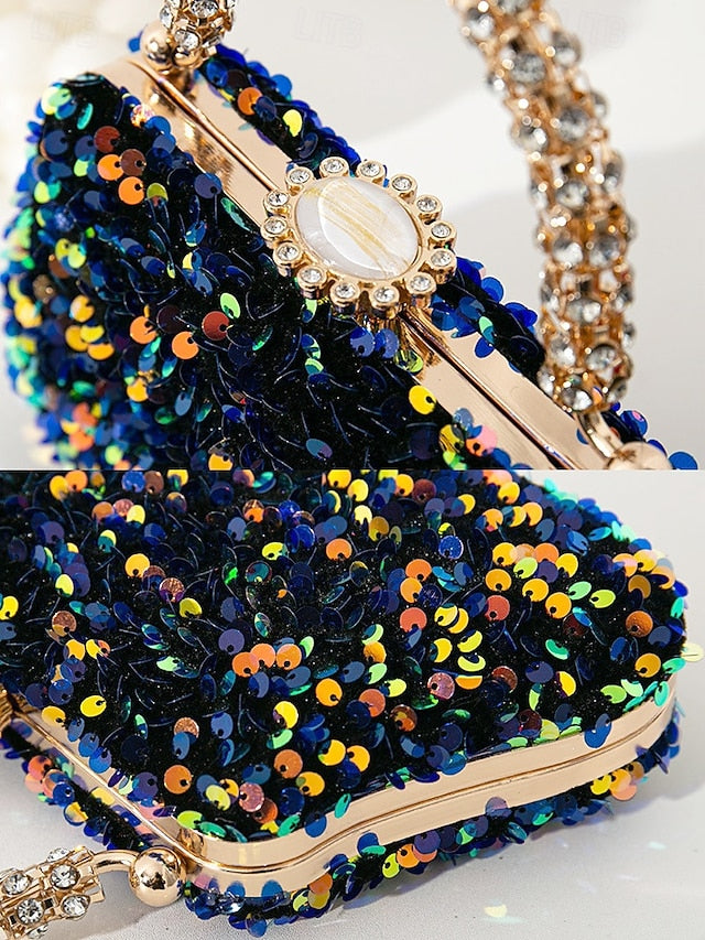 Women's Embellished Vintage Clutch Evening Bag Sequin –