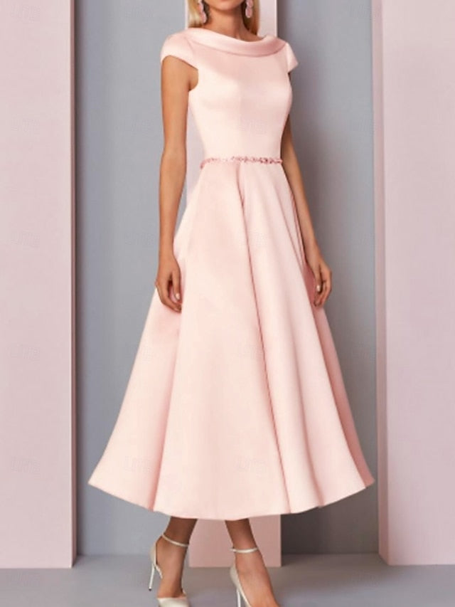 A-Line Dress Plus of Cowl Guest Mother Bride Size Wedding the