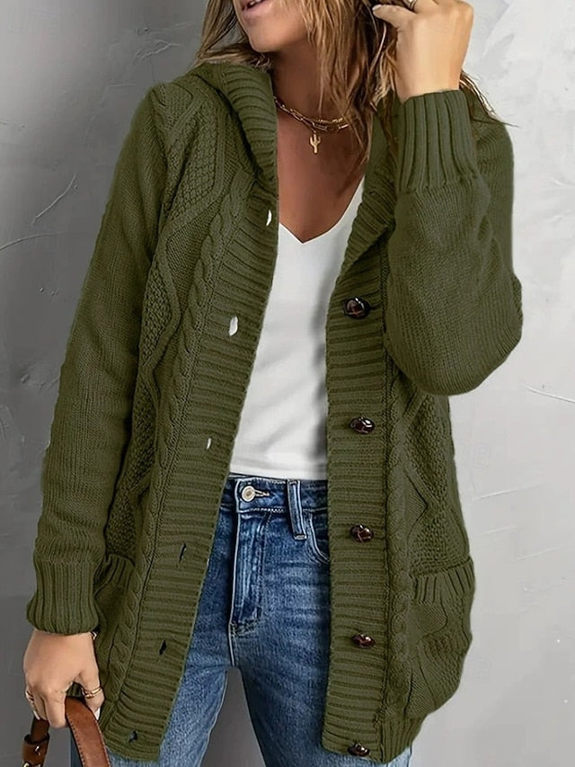 Women's Sweater Cardigan Streetwear Casual Solid Color