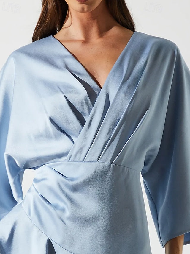 Luxurious Elegant V of Simple Dress Bride Mother the SkyA-Line