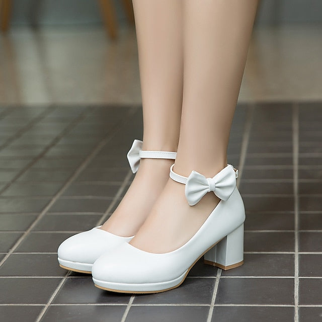 White for Girls' Jane Perfect Weddings - Mary Bow Shoes
