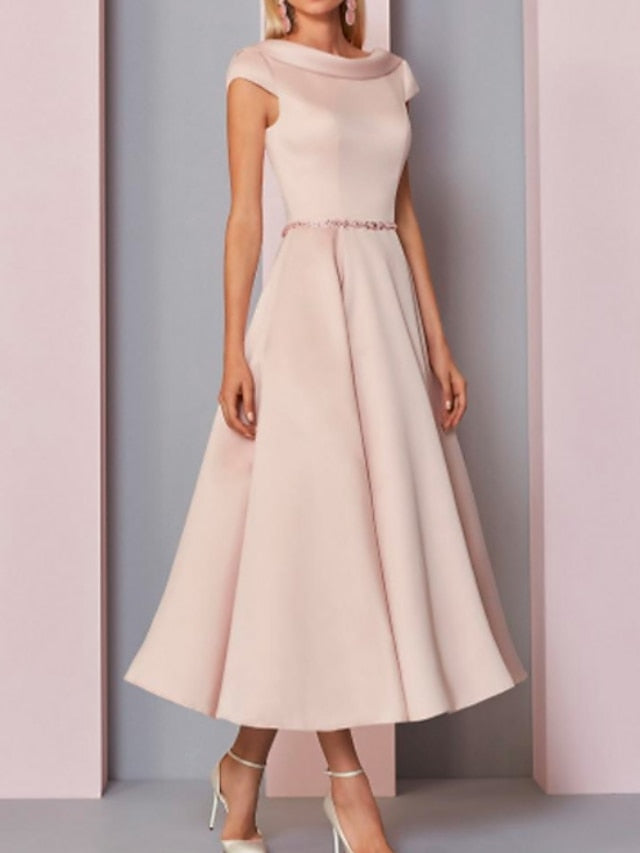 A-Line Dress Plus of Cowl Guest Mother Bride Size Wedding the