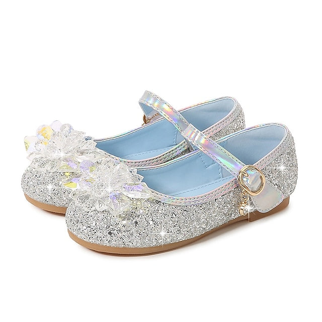 Princess Shoes Leather Girls' Flats Portable Walking PU