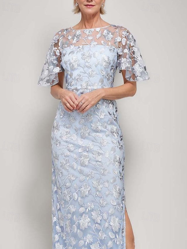 Column Sheath Elegant Bride Boat Dress / of the Mother Luxurious