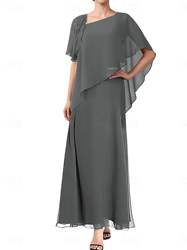 A-Line Mother Simple Neck of Square the Dress Bride Elegant