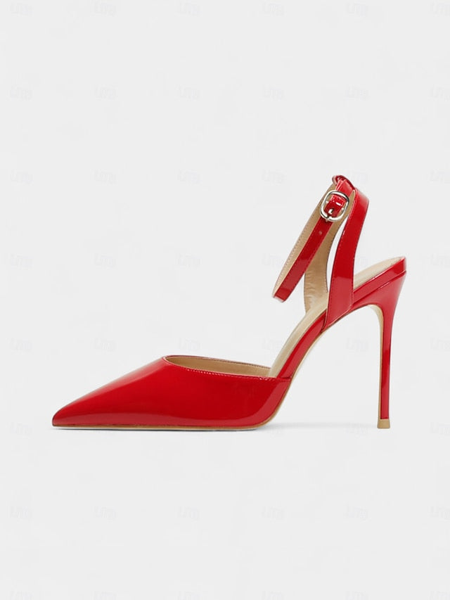 Stiletto Heels - Slingback Patent Nude Leather Women's