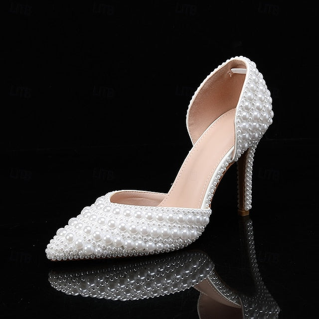 Clutch and Set – Heels Stiletto Pearl White Women's Bag