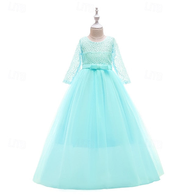 Flower Wedding Dress Kids Half Girl Sleeve Girls'