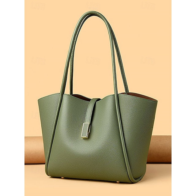 Leder Grün Tasche Tote Faux Damen