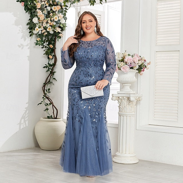 Dress Sparkle Mermaid Formal Trumpet / Floor Evening Gown