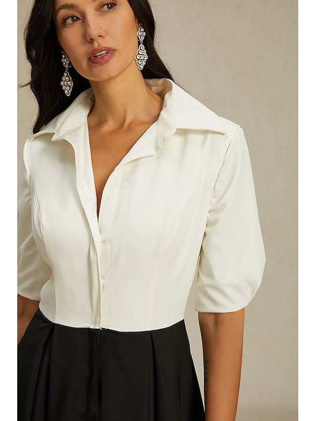 Shirt Dress the Mother A-Line Party Collar Elegant Bride of
