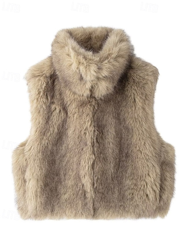 Furs Coat Fur Faux Vest Comfortable Leathers Women's