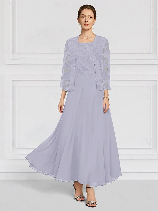 Lace Piece Two Out A-Line Bride Mother of SkyBurnt Floral the