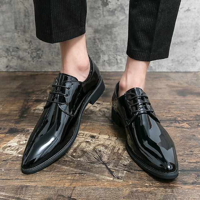 – Leather Oxford Shiny Shoes Formal Men's Dress Patent