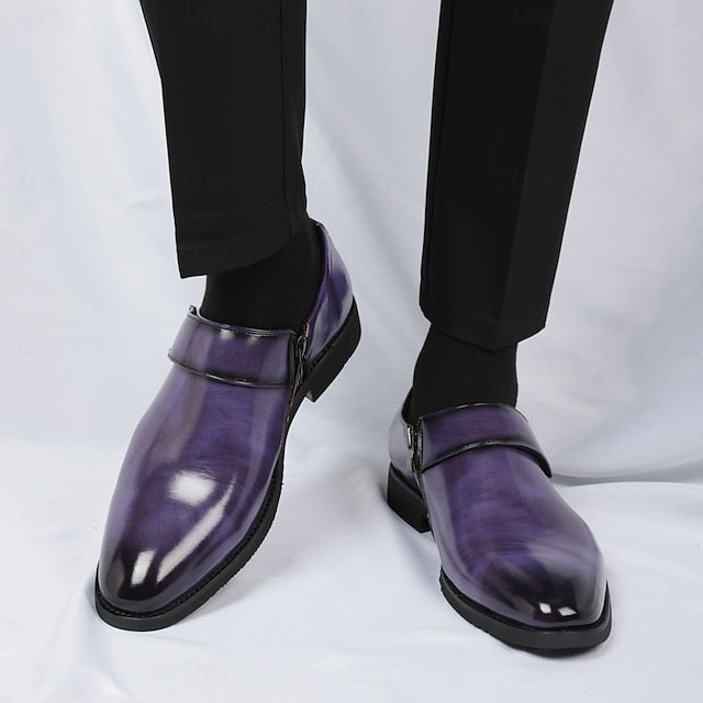 Leather Brown Men's Slip-On Shoes Dress Business Loafers