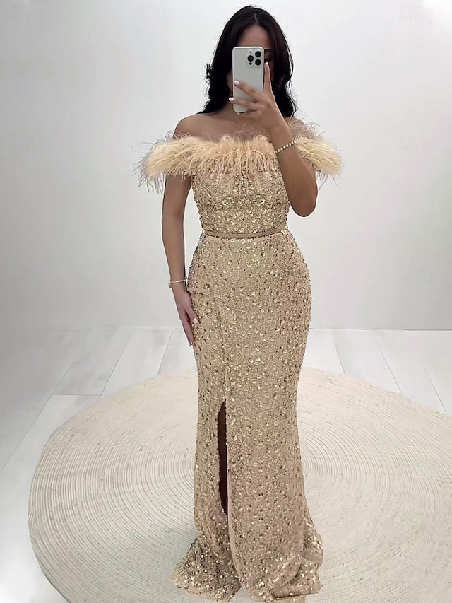 Elegant Mermaid Formal Gown Floor Evening Length Dress
