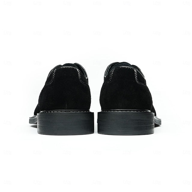 Men's Derby - Shoes Suede Classic Leather Genuine Cowhide