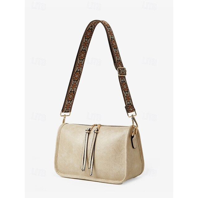 Tasche Verstellbare Leder Braun Faux Damen Schulter mit