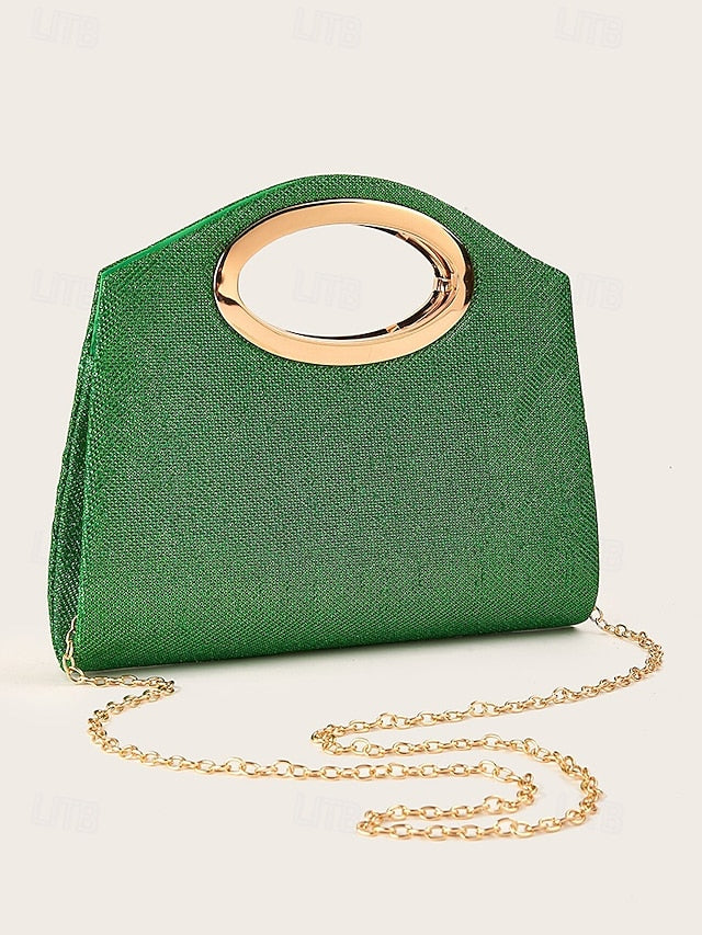 Handle Bag Women's Clutch with Evening Gold Glitter