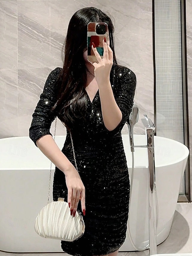 Purse Pleated Evening Clutch Satin Shell Women's