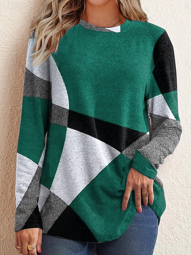 Women's T shirt Long Sleeve Crew Neck Long Sleeve Tunic