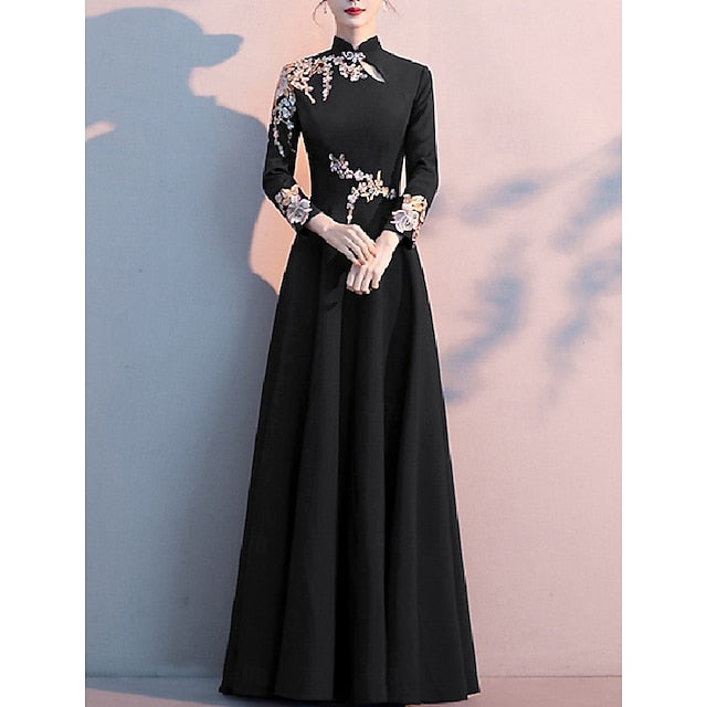 A-Line the Bride Neck Elegant High Simple Floor of Mother Dress