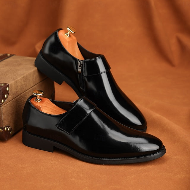 Leather Brown Men's Slip-On Shoes Dress Business Loafers