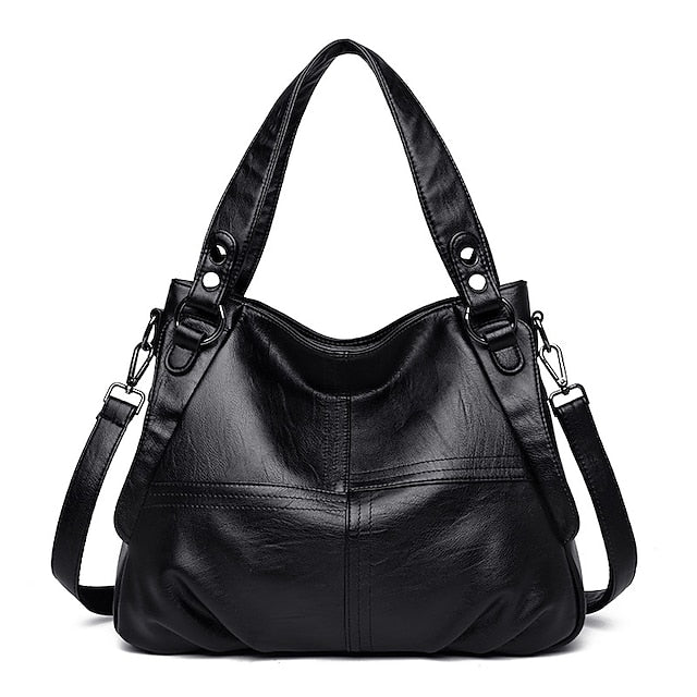 Women's Faux Leather – Burgundy Bag Large Shoulder