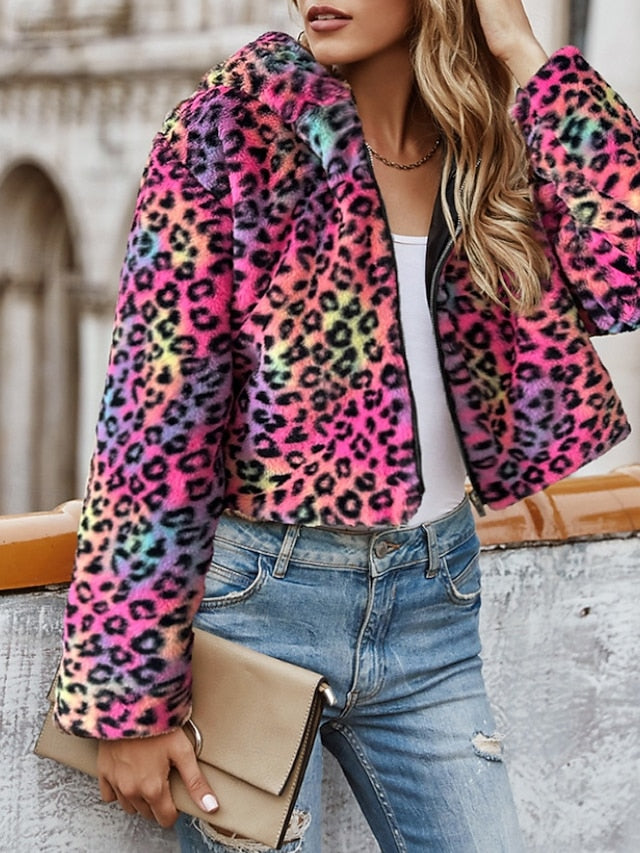 Jacket Warm Faux Fur Coat Comfortable Hoodie Women's