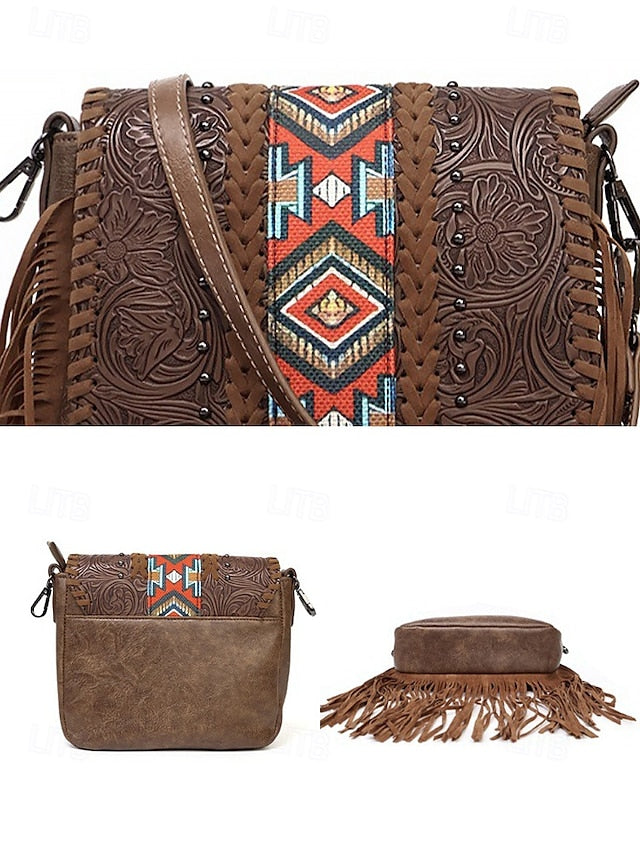 Faux Leather Women's Shoulder Multi-Pocket - Crossbody Bag