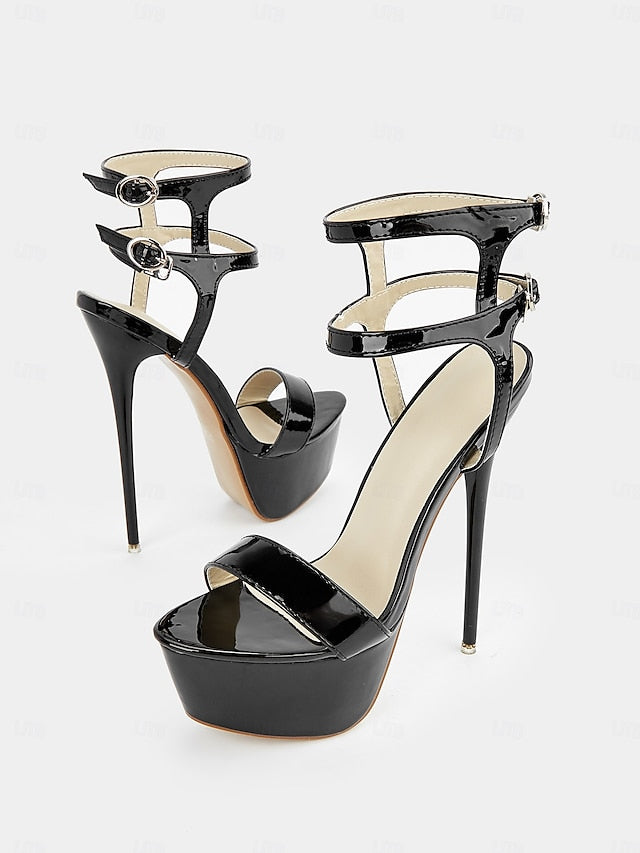 Stiletto Platform Patent High Leather Heels – Women's