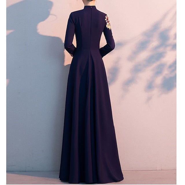 A-Line the Bride Neck Elegant High Simple Floor of Mother Dress