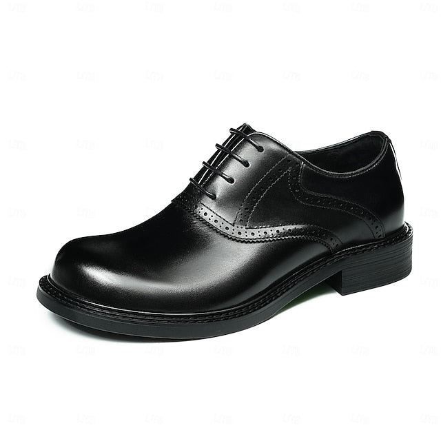 First Oxford Genuine Shoes- Men's Dress Layer Leather