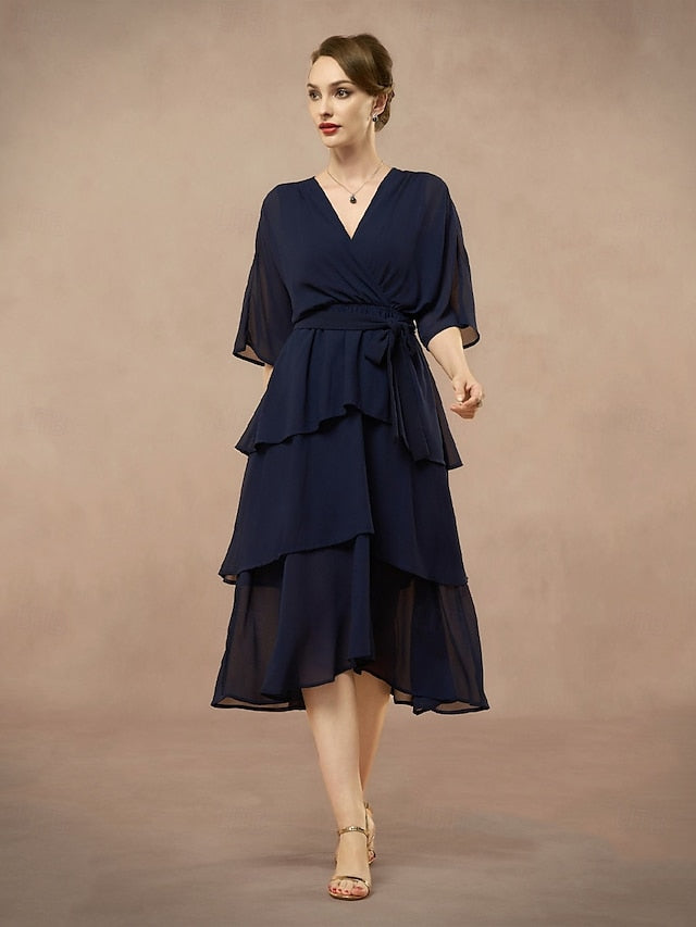 A-Line Mother Length V Bride Floor Elegant the Dress of Neck