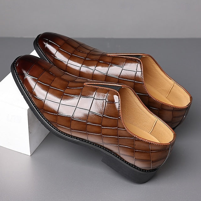 Shoes Slip-On – Crocodile Burgundy Men's Dress Pattern