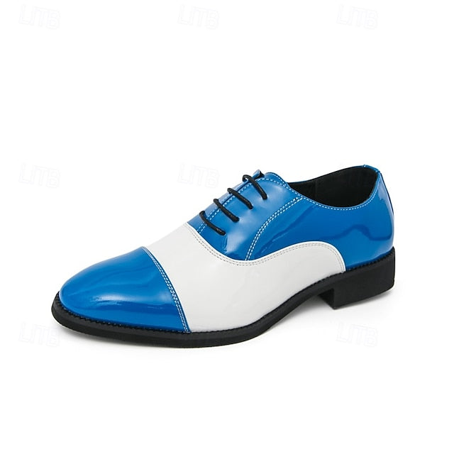Shoes with and White Polished Dress Men's Oxford Blue